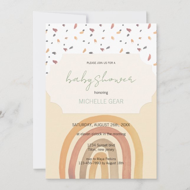 Convites Padrão de Cores do Arco-Íris do outono (Frente)