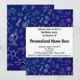 Convites Padrão de desenho de ciência/química