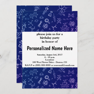 Convites Padrão de desenho de ciência/química