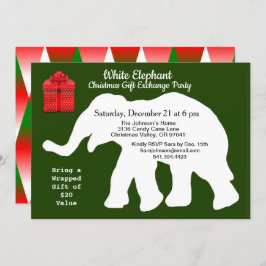 Convites Padrão de Diamante de Natal do Elefante Branco