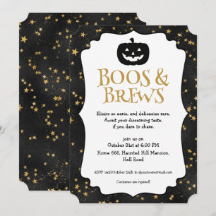 Convites Padrão de Estrelas de Festa de Halloween