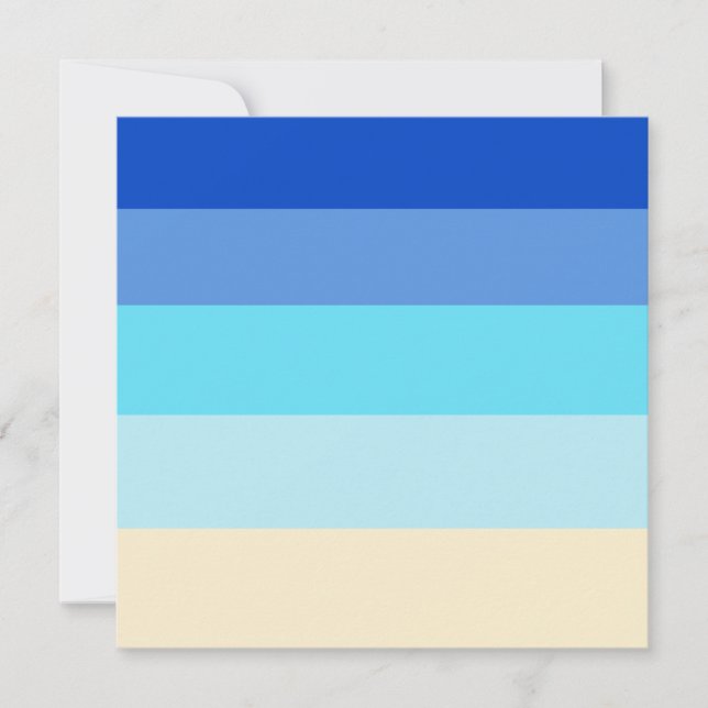 Convites Padrão de faixas de cores marítimas (Frente)