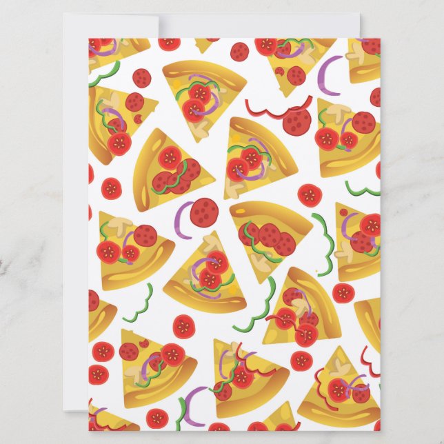 Convites Padrão de Fatia de Pizza (Frente)