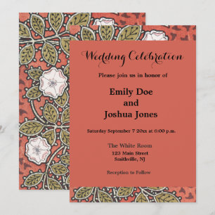 Convites Padrão de Flor de Ilustração de Rosa Selvagem