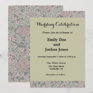 Convites Padrão de Flor de Jasmim de William Morris