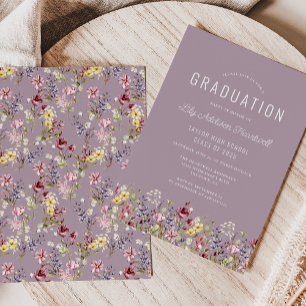 Convites Padrão de Flor Silvestre Boho Rosa Claro Festa de 