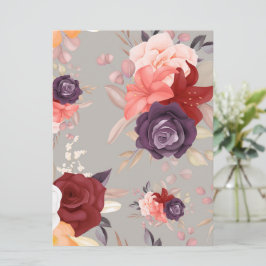 Convites Padrão de flores coloridas incluindo rosas