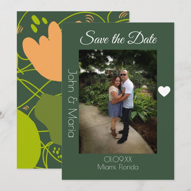 Convites Padrão de Formas de abstrato Cactus Salve a Data (Frente/Verso)