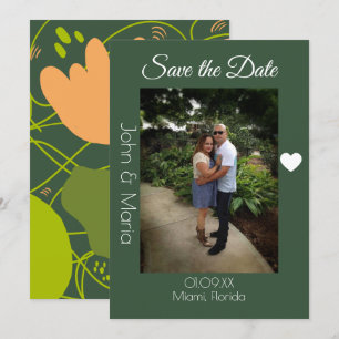 Convites Padrão de Formas de abstrato Cactus Salve a Data