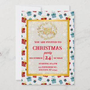 Convites Padrão de fundo de presente de Natal e Ano Novo