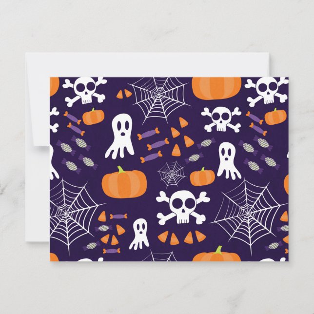 Convites Padrão de Halloween divertido (Frente)