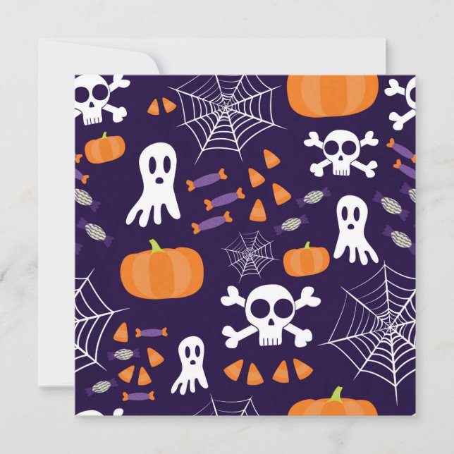 Convites Padrão de Halloween divertido (Frente)