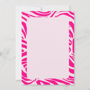 Convites Padrão de Impressão de Zebra Rosa