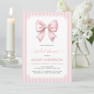 Convites Padrão de Listras Rosa Arco de Casamento Coquette