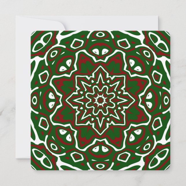 Convites Padrão de Mandala de Natal Groovy Eclectic Ornate (Frente)