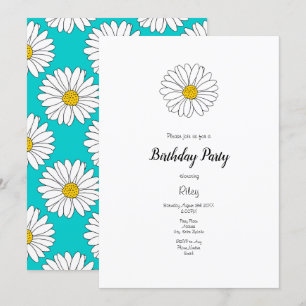 Convites Padrão de margarida amarela-marisca-amarela