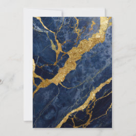 Convites Padrão de Mármore Azul com Ouro