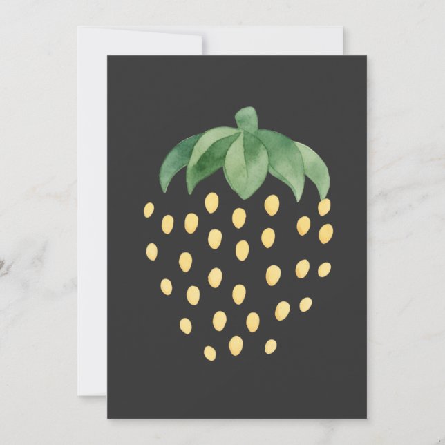 Convites Padrão de Morango Dourado (Frente)