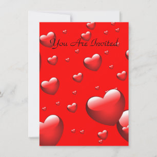 Convites Padrão de muitos Corações Flutuantes.