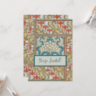 Convites Padrão de Narciso Art Nouveau Antigo Verneuil