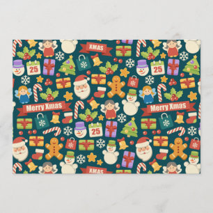 Convites Padrão de Natal Elegante - Design Feliz Natal