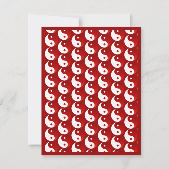Convites Padrão de Natal Red Yin e Yang (Frente)