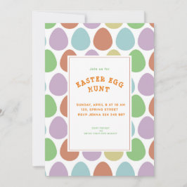 Convites Padrão de Ovos de Páscoa Coloridos