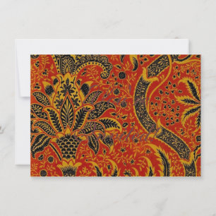 Convites Padrão de Papel de Carteira Vermelho Têxtil Anti