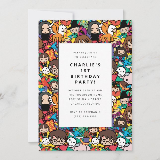 Convites Padrão de Personagens de Harry Potter para Anivers (Frente)