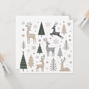 Convites Padrão de Rena de Natal Escandinavo