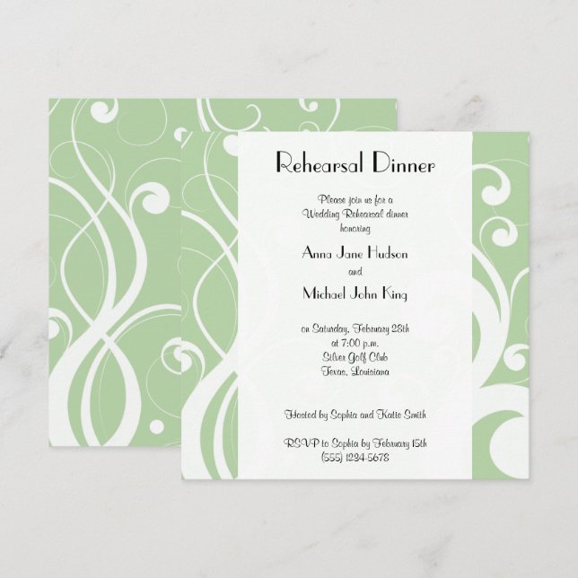 Convites Padrão De Rochas, Padrão De Rodovalho, Janto De En (Frente/Verso)