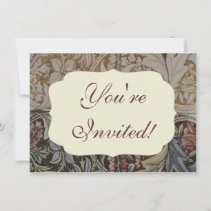 Convites Padrão de Tecido Antiquado da Tapeçaria Floral V