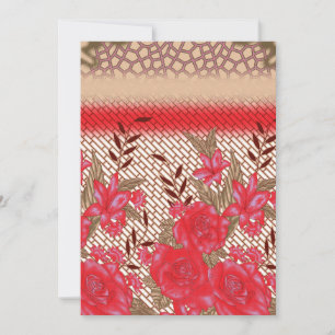 Convites Padrão de tecido colorido com floral intrincado