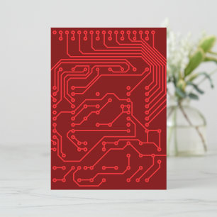 Convites Padrão de Tecnologia de Placa de Circuito Vermelho
