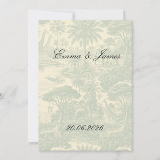 Convites Padrão de Toalete da Selva Design Cênico Tropical