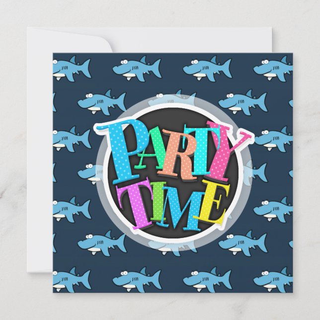 Convites Padrão de Tubarão Azul (Frente)