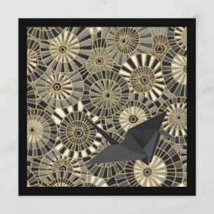 Convites padrão de ventoinhas japonesas de ouro de guindas