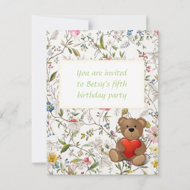 Convites Padrão de wallpaper Floral (Frente)