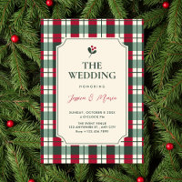 Padrão de xadrez tartan vermelho verde casamento