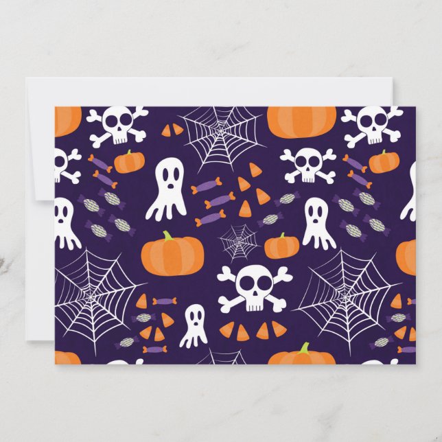 Convites Padrão Divertido de Halloween (Frente)