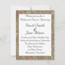 Convites Padrão do ouro - janto de ensaio de casamento