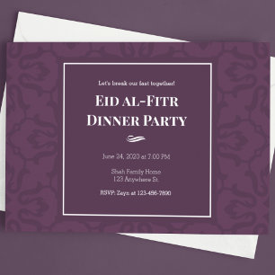 Convites Padrão Elegante Roxo Eid al-Fitr