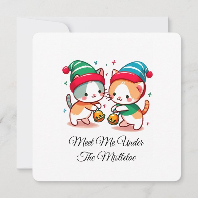 Convites Padrão Estético de Natal Doce de Papai Noel Minima (Frente)