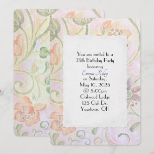 Convites padrão floral de aquarela antiquado