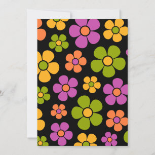 Convites Padrão Floral de Médio do estilo Reto 1960s