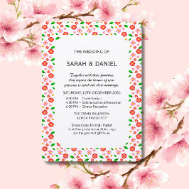 Convites Padrão Floral Minimalista Moderno fundo branco