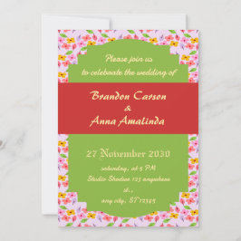 Convites Padrão Floral Pastel Adorável Rosa Macio Feminino