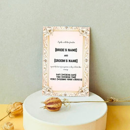 Convites Padrão Floral Personalizado Belo Casamento