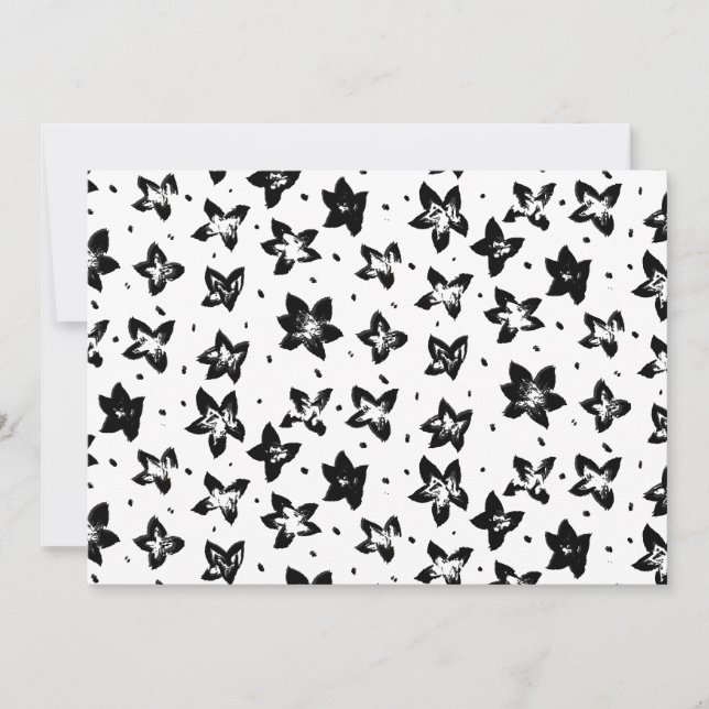 Convites Padrão Floral Reconstruído - Gótico acromático (Frente)