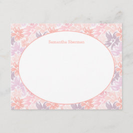 Convites Padrão Floral Rosa E Roxo Obrigado Papel De Carta